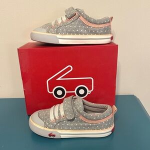 Gray Polka Dot Kids Shoes